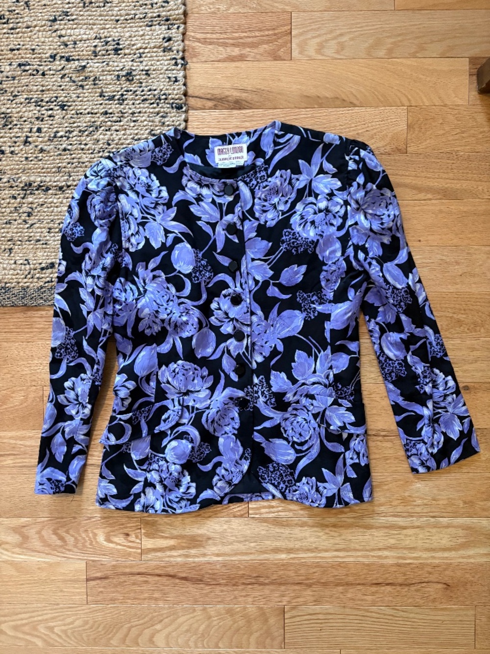 Vintage 100% silk floral print blazer